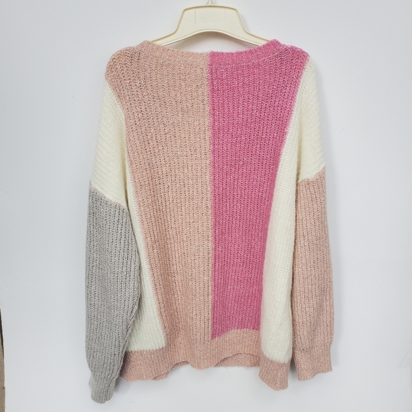 URBAN Outfit.  Colorblock Oversized Plush Sweater Sz Large EUC! - Picture 5 of 14